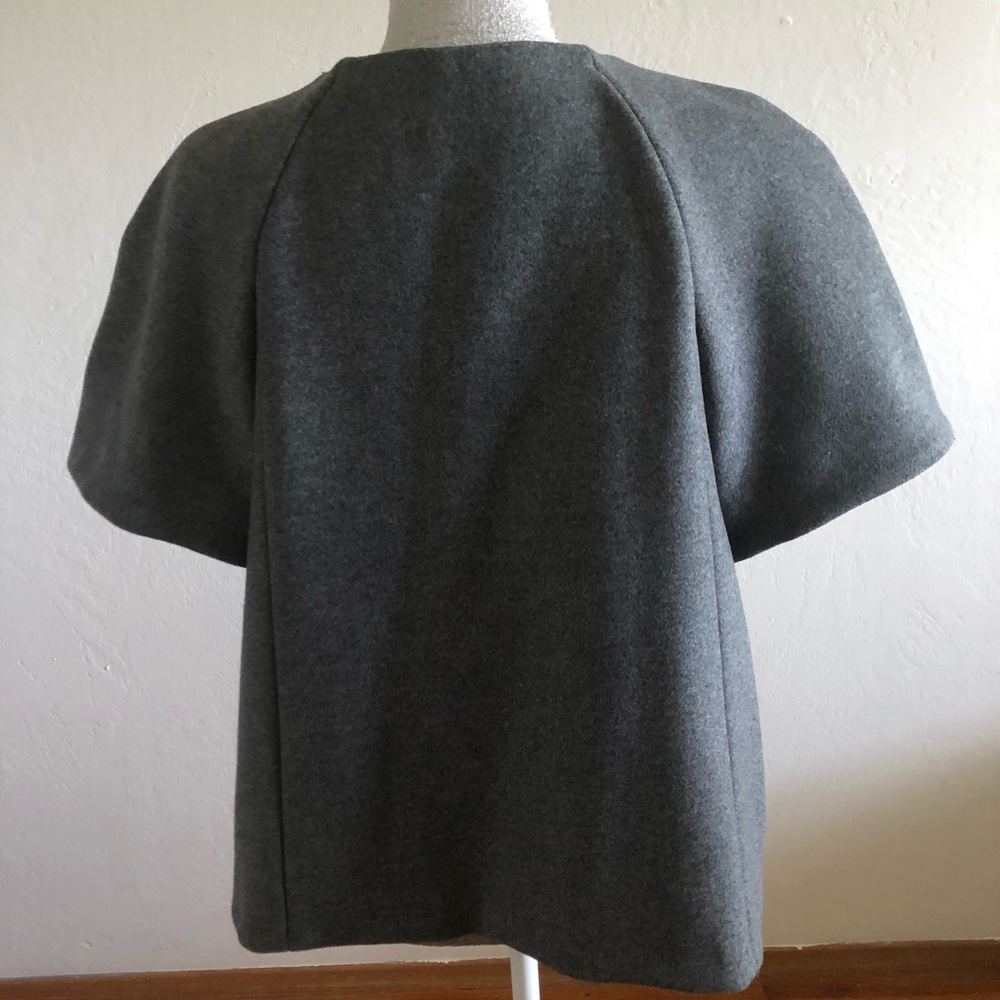 Intrend Grey Wool Button Blazer Top - Picture 3 of 6